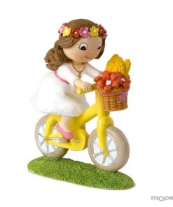 Figura para tartas Niña Comunión en Bicicleta
