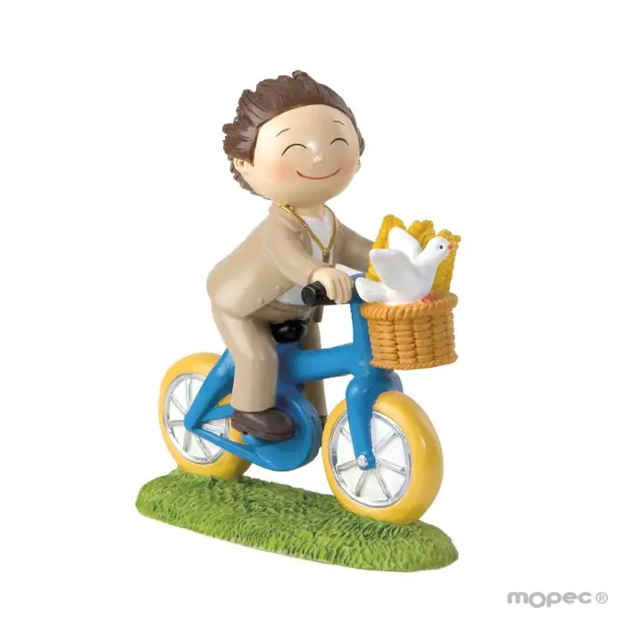 Figura para tartas para Comunión de Niño en Bicicleta