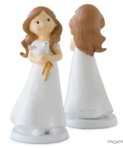 Figura para tartas para Comunión de niña con paloma