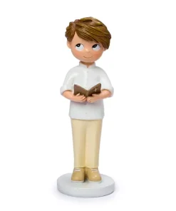 Figura pastel Comunión niño camisa blanca cuello mao
