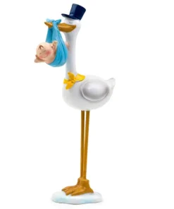 Figura pastel Pit con cigüeña y gorro azul