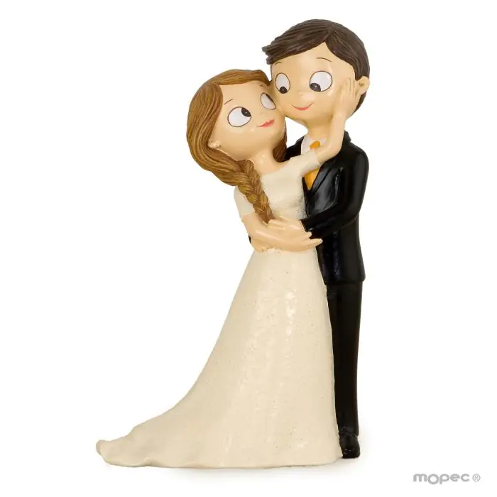 Figura pastel Pop y Fun novios caricias