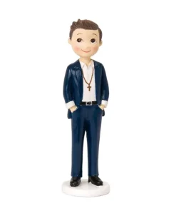 Figura pastel niño Comunión manos en los bolsillos