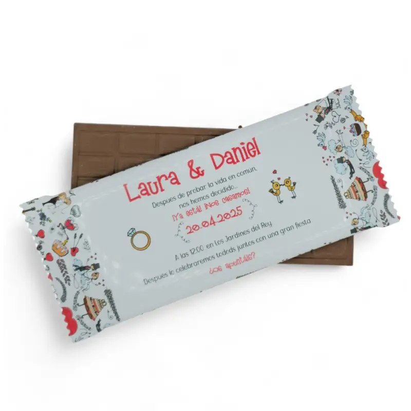 Invitación Boda Tableta de Chocolate - Imagen 3