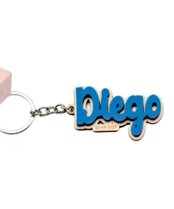 Llavero Nombre Azul y Fecha Personalizado