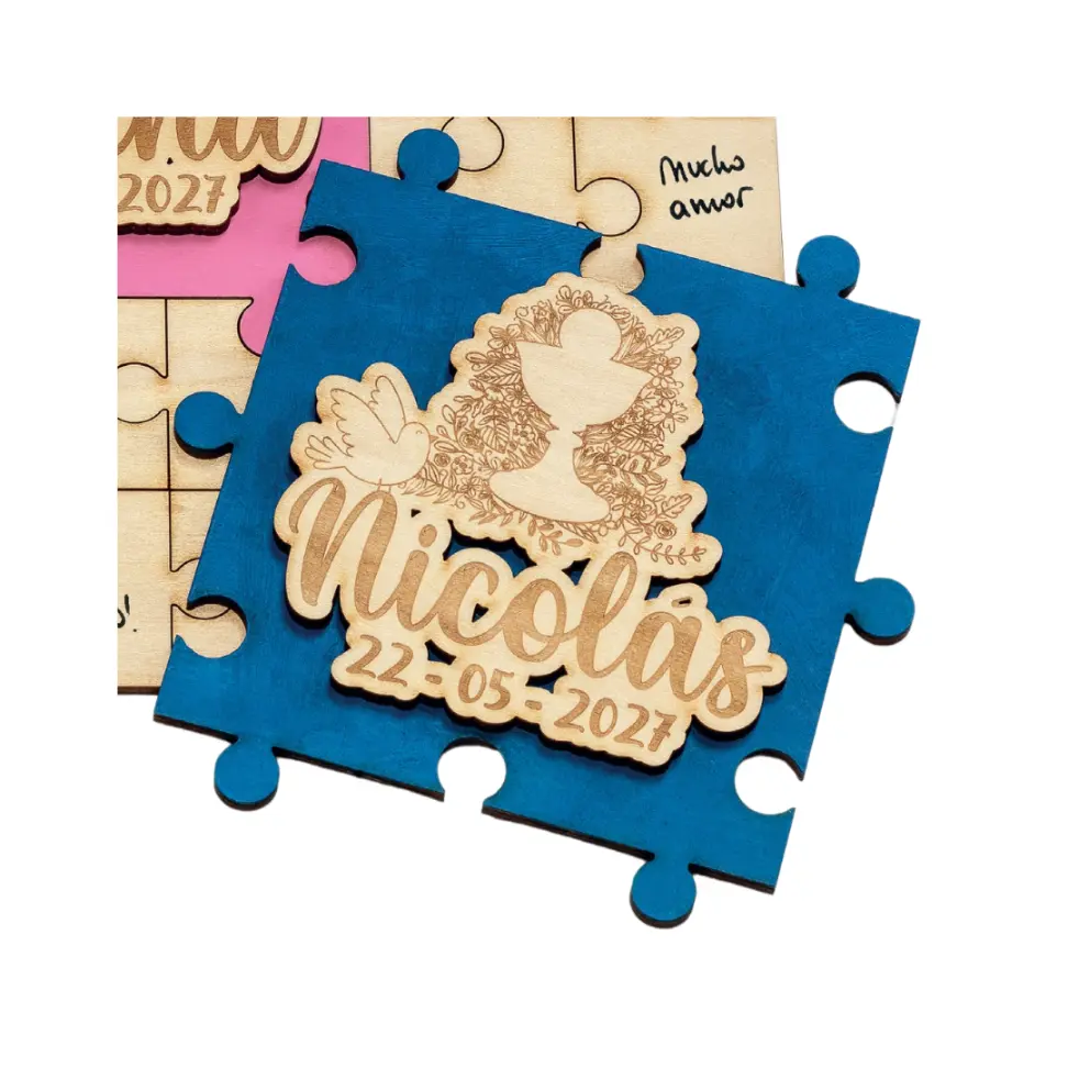 Puzle De Deseos Madera Cáliz Azul