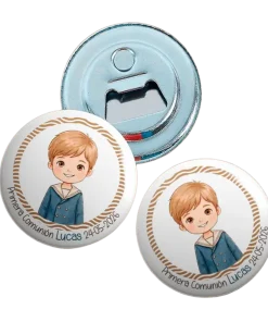 Chapa Imán/Abridor Comunión Niño Personalizada