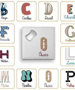 Posavasos con abridor personalizado con Inicial