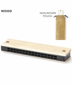 Armónica de madera con funda de regalo