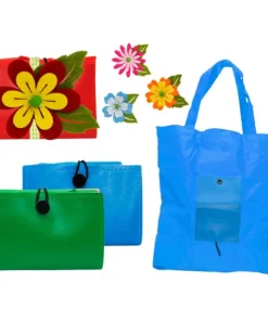 Bolsa de la compra plegable con flor de fieltro