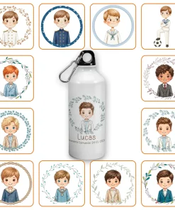 Botella de Aluminio 600 ml Niño Comunión