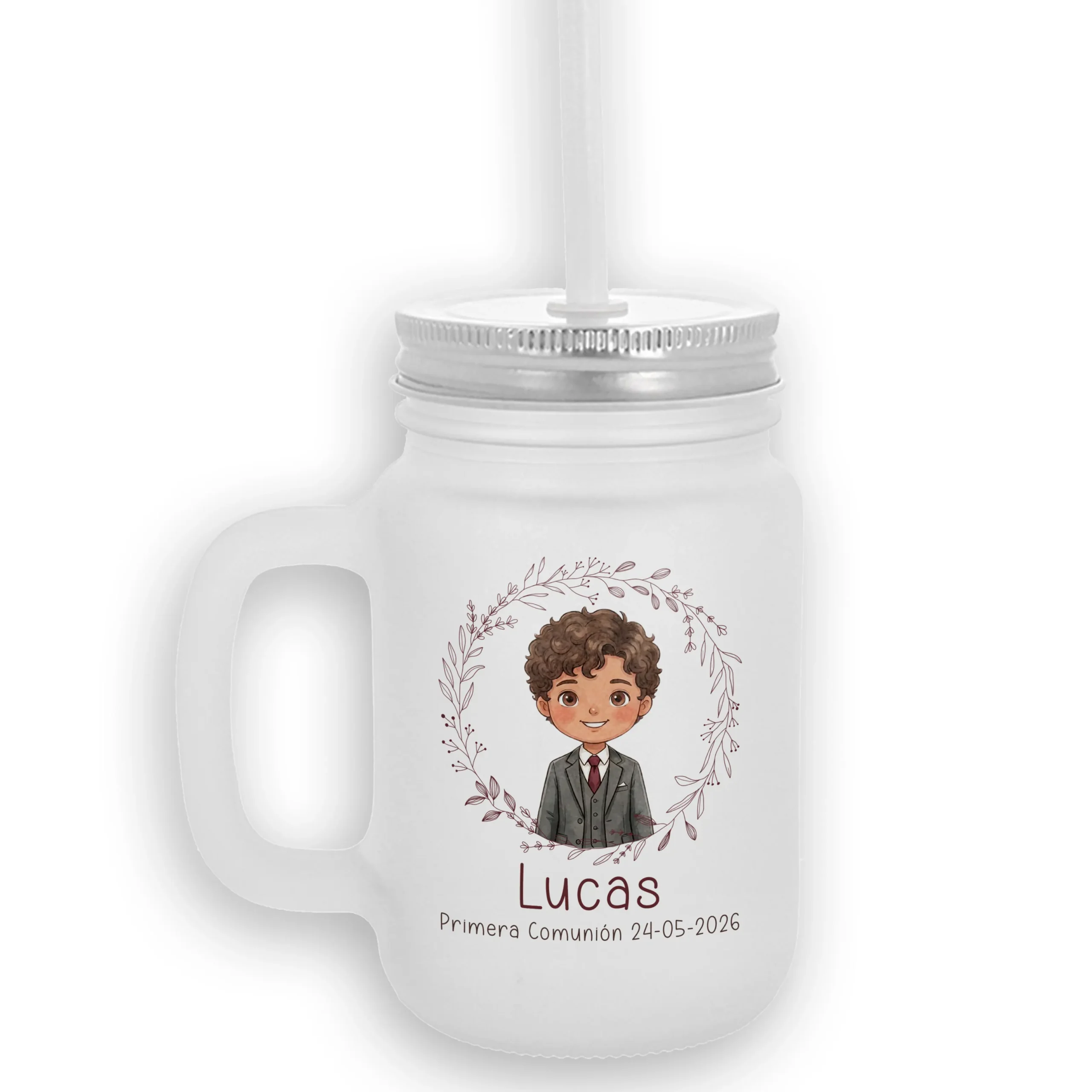 Jarra Pajita Personalizada Niño Comunión - Imagen 2