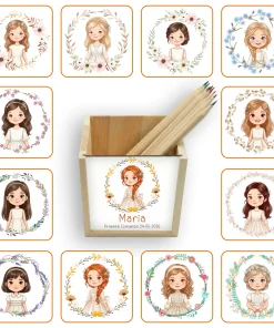 Lapicero de madera personalizado Niña Comunión