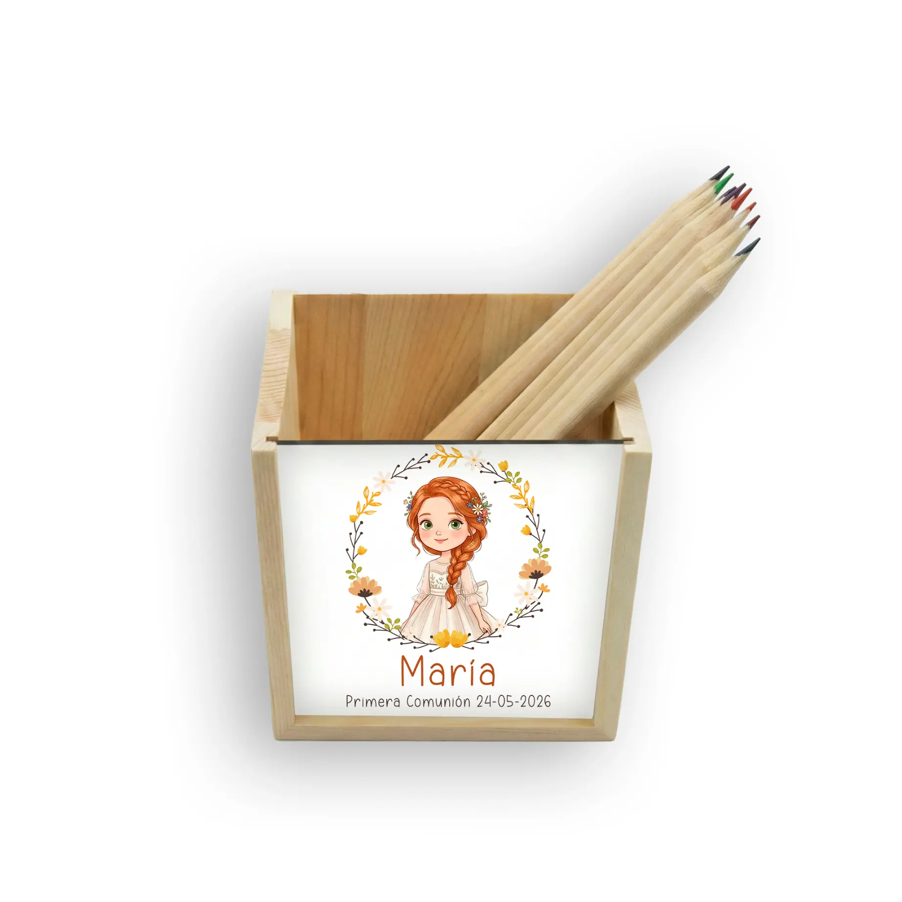 Lapicero de madera personalizado Niña Comunión - Imagen 2