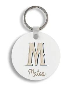 Alternative view of Llavero Metal Redondo personalizado con Inicial
