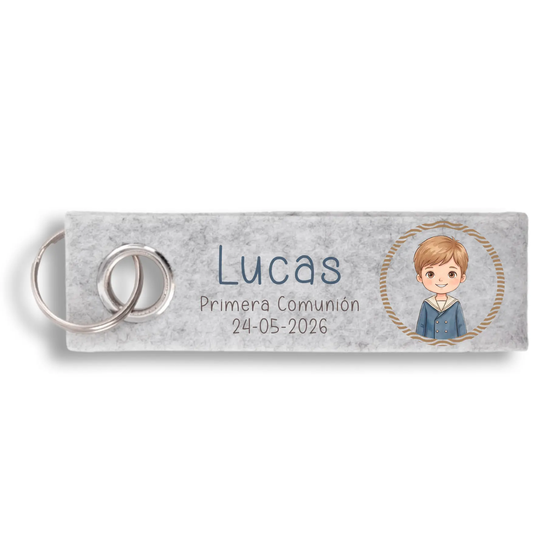 Llavero de Fieltro Personalizado Niño Comunión - Imagen 2