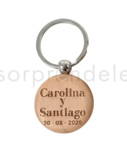 Llavero Madera Novios Personalizado