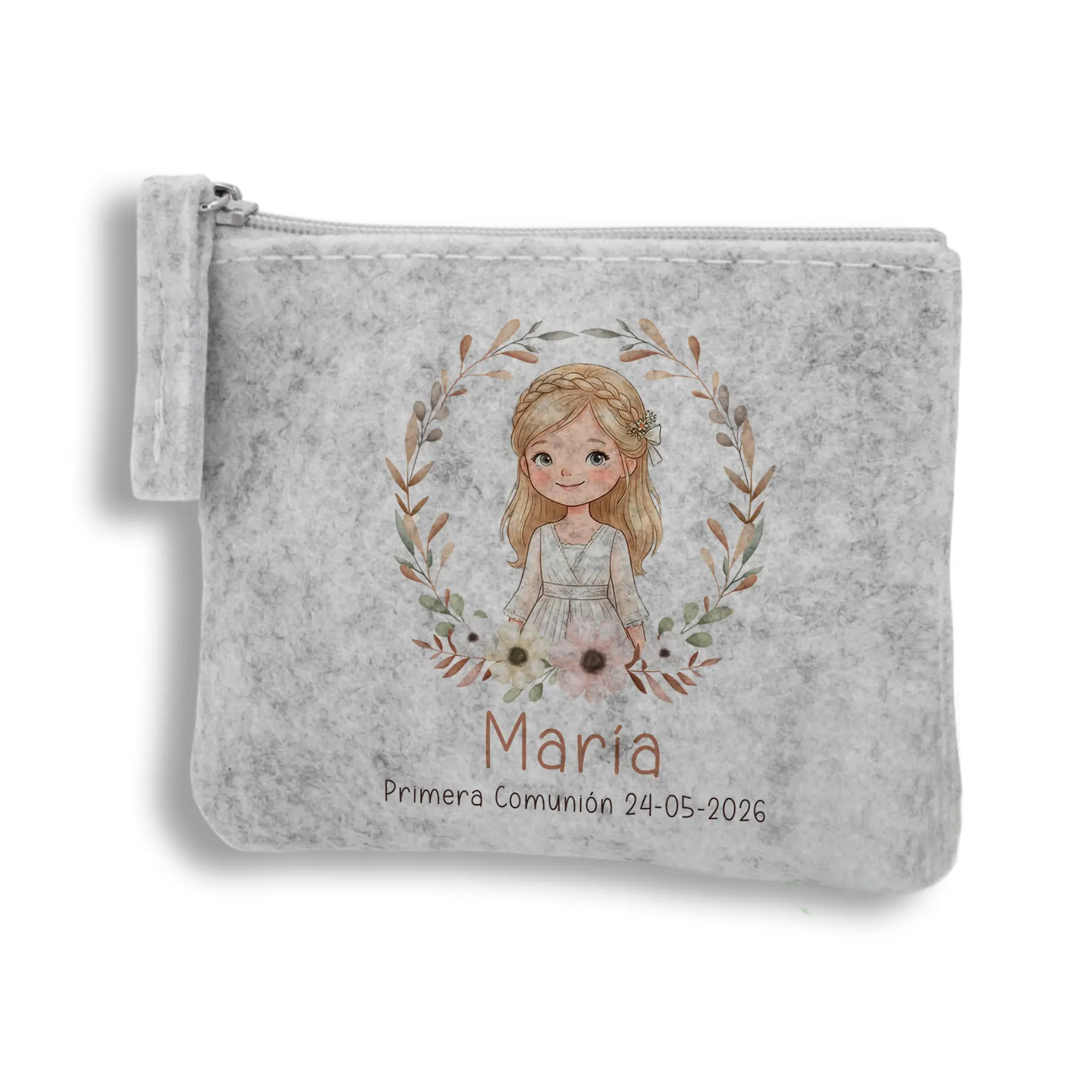 Monedero de fieltro personalizado Niña Comunión - Imagen 2