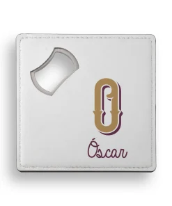 Alternative view of Posavasos con abridor personalizado con Inicial