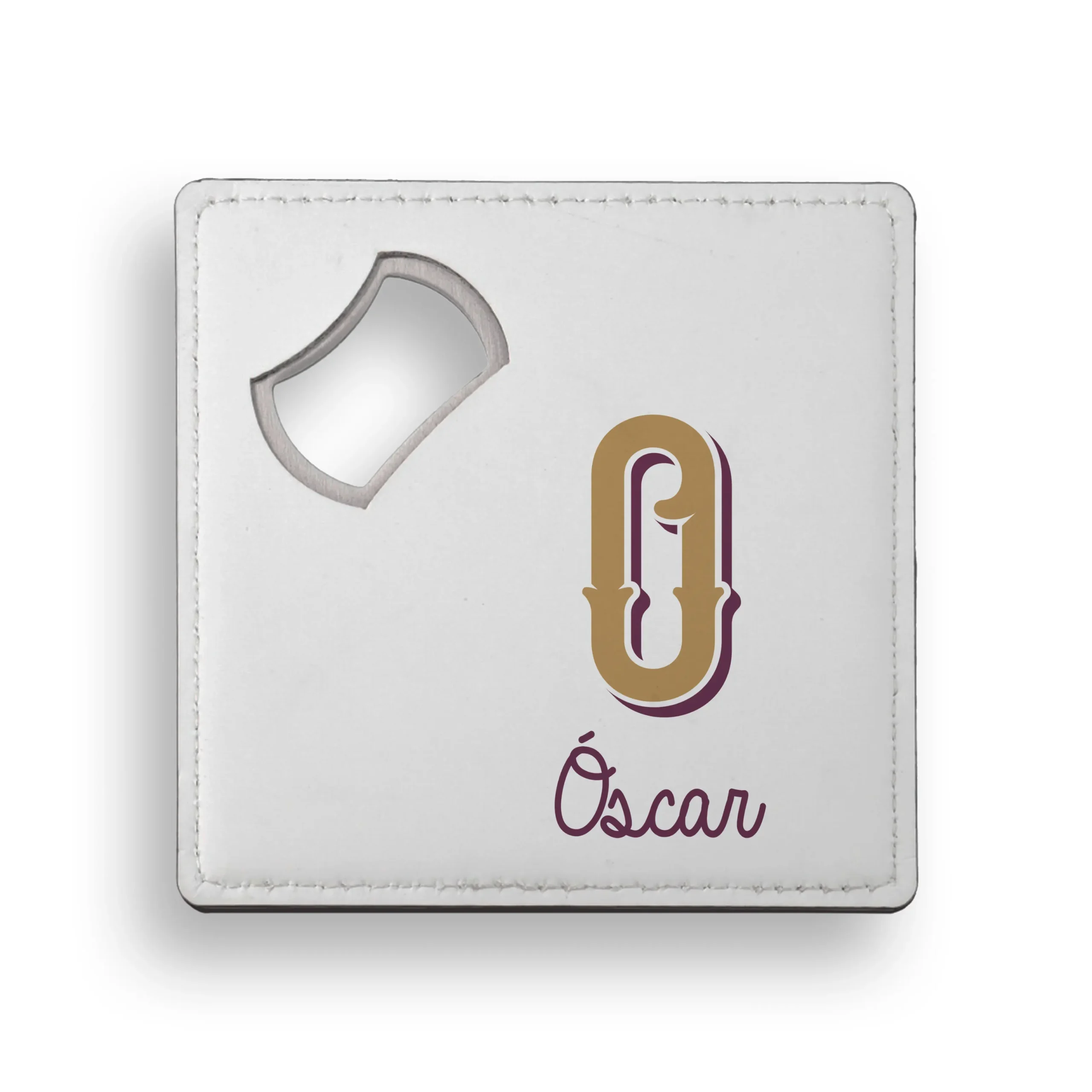 Posavasos con abridor personalizado con Inicial - Imagen 2