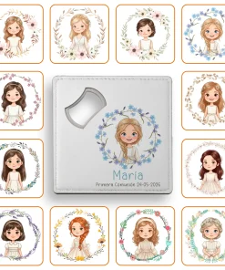 Posavasos con Abridor Personalizado Niña Comunión