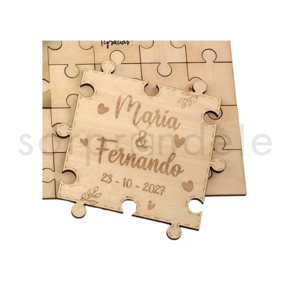 Puzle de Deseos Madera Corazones