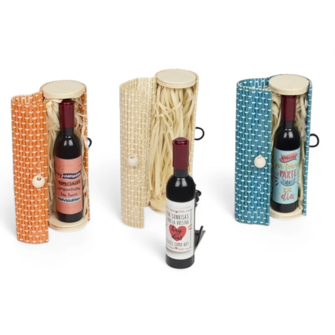 Caja Bambú Con Abridor Botella